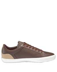 dunkelbraune Leder niedrige Sneakers von Lacoste