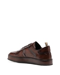 dunkelbraune Leder niedrige Sneakers von Officine Creative