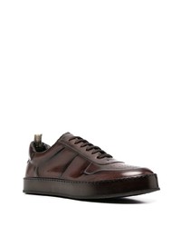 dunkelbraune Leder niedrige Sneakers von Officine Creative