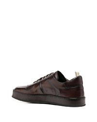 dunkelbraune Leder niedrige Sneakers von Officine Creative