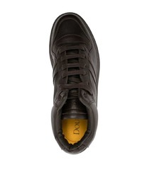 dunkelbraune Leder niedrige Sneakers von Doucal's