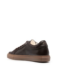 dunkelbraune Leder niedrige Sneakers von Paul Smith