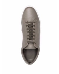 dunkelbraune Leder niedrige Sneakers von Corneliani