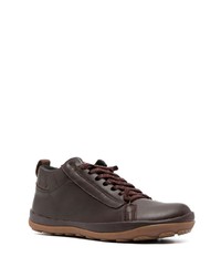 dunkelbraune Leder niedrige Sneakers von Camper