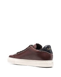 dunkelbraune Leder niedrige Sneakers von Paul Smith