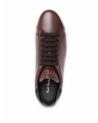 dunkelbraune Leder niedrige Sneakers von Paul Smith