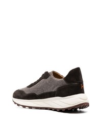 dunkelbraune Leder niedrige Sneakers von Henderson Baracco