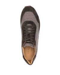 dunkelbraune Leder niedrige Sneakers von Henderson Baracco
