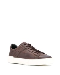 dunkelbraune Leder niedrige Sneakers von Hogan