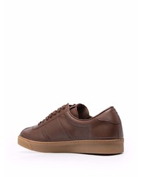 dunkelbraune Leder niedrige Sneakers von Tom Ford