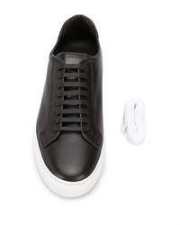 dunkelbraune Leder niedrige Sneakers von Scarosso