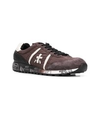 dunkelbraune Leder niedrige Sneakers von Premiata