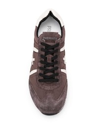 dunkelbraune Leder niedrige Sneakers von Premiata