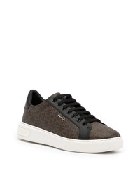 dunkelbraune Leder niedrige Sneakers von Bally