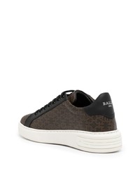 dunkelbraune Leder niedrige Sneakers von Bally