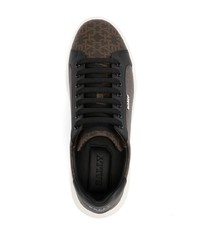 dunkelbraune Leder niedrige Sneakers von Bally