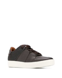 dunkelbraune Leder niedrige Sneakers von Ermenegildo Zegna