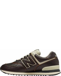 dunkelbraune Leder niedrige Sneakers von New Balance