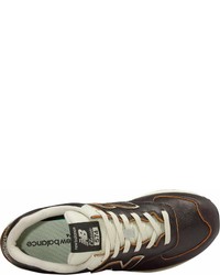 dunkelbraune Leder niedrige Sneakers von New Balance