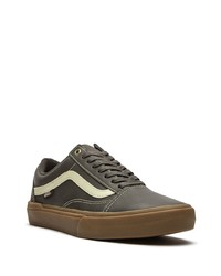 dunkelbraune Leder niedrige Sneakers von Vans