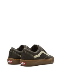 dunkelbraune Leder niedrige Sneakers von Vans