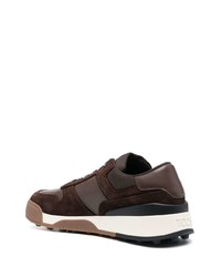 dunkelbraune Leder niedrige Sneakers von Tod's