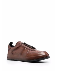 dunkelbraune Leder niedrige Sneakers von Officine Creative