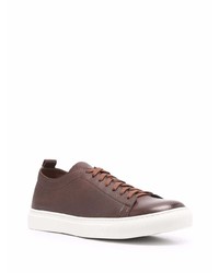 dunkelbraune Leder niedrige Sneakers von Henderson Baracco