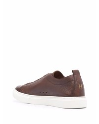 dunkelbraune Leder niedrige Sneakers von Henderson Baracco