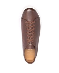 dunkelbraune Leder niedrige Sneakers von Henderson Baracco