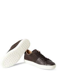 dunkelbraune Leder niedrige Sneakers von Tod's