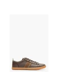 dunkelbraune Leder niedrige Sneakers von Paul Smith Jeans