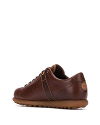 dunkelbraune Leder niedrige Sneakers von Camper