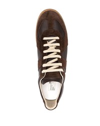 dunkelbraune Leder niedrige Sneakers von Maison Margiela