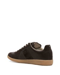 dunkelbraune Leder niedrige Sneakers von Maison Margiela