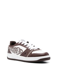 dunkelbraune Leder niedrige Sneakers von Enterprise Japan