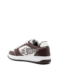 dunkelbraune Leder niedrige Sneakers von Enterprise Japan