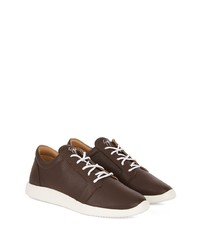 dunkelbraune Leder niedrige Sneakers von Giuseppe Zanotti