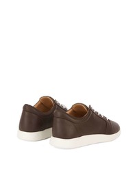 dunkelbraune Leder niedrige Sneakers von Giuseppe Zanotti