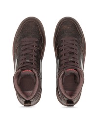 dunkelbraune Leder niedrige Sneakers von Diesel