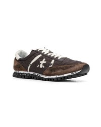 dunkelbraune Leder niedrige Sneakers von Premiata