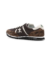 dunkelbraune Leder niedrige Sneakers von Premiata