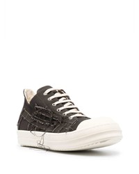 dunkelbraune Leder niedrige Sneakers von Rick Owens DRKSHDW