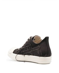 dunkelbraune Leder niedrige Sneakers von Rick Owens DRKSHDW