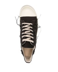 dunkelbraune Leder niedrige Sneakers von Rick Owens DRKSHDW