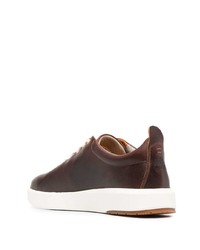 dunkelbraune Leder niedrige Sneakers von Timberland