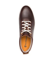 dunkelbraune Leder niedrige Sneakers von Timberland