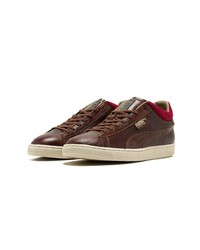 dunkelbraune Leder niedrige Sneakers von Puma