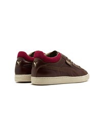 dunkelbraune Leder niedrige Sneakers von Puma