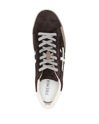 dunkelbraune Leder niedrige Sneakers von Premiata